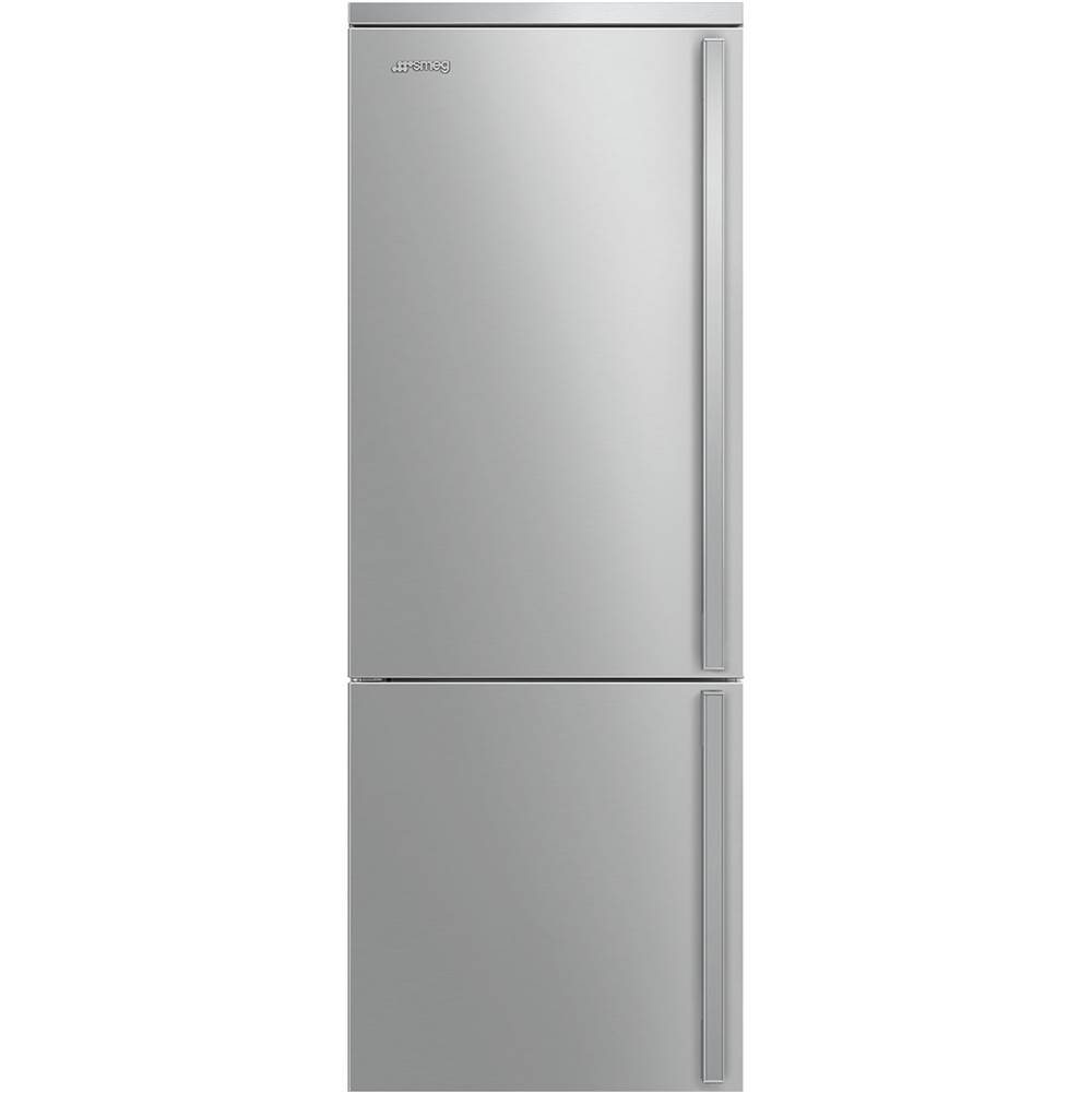 Smeg USA Fa490 Portofino 70 cm Refrigerator with Bottom-Freezer. Stainless Steel. Left Hinge
