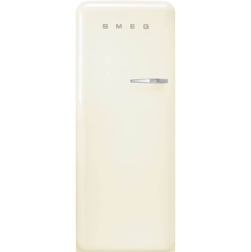 Smeg USA Fab28 Retro 60 cm Refrigerator with Freezer Compartment. Cream. Left Hinge