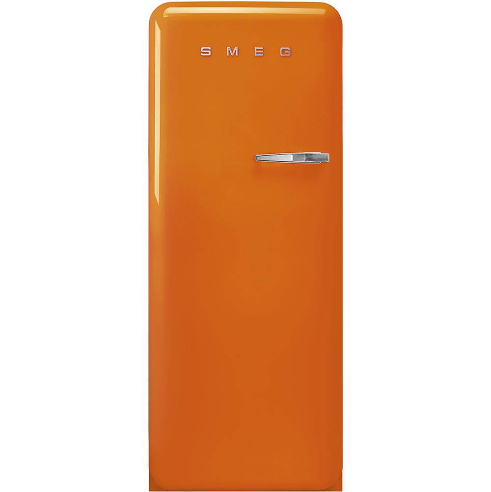 Smeg USA Fab28 Retro 60 cm Refrigerator with Freezer Compartment. Orange. Left Hinge