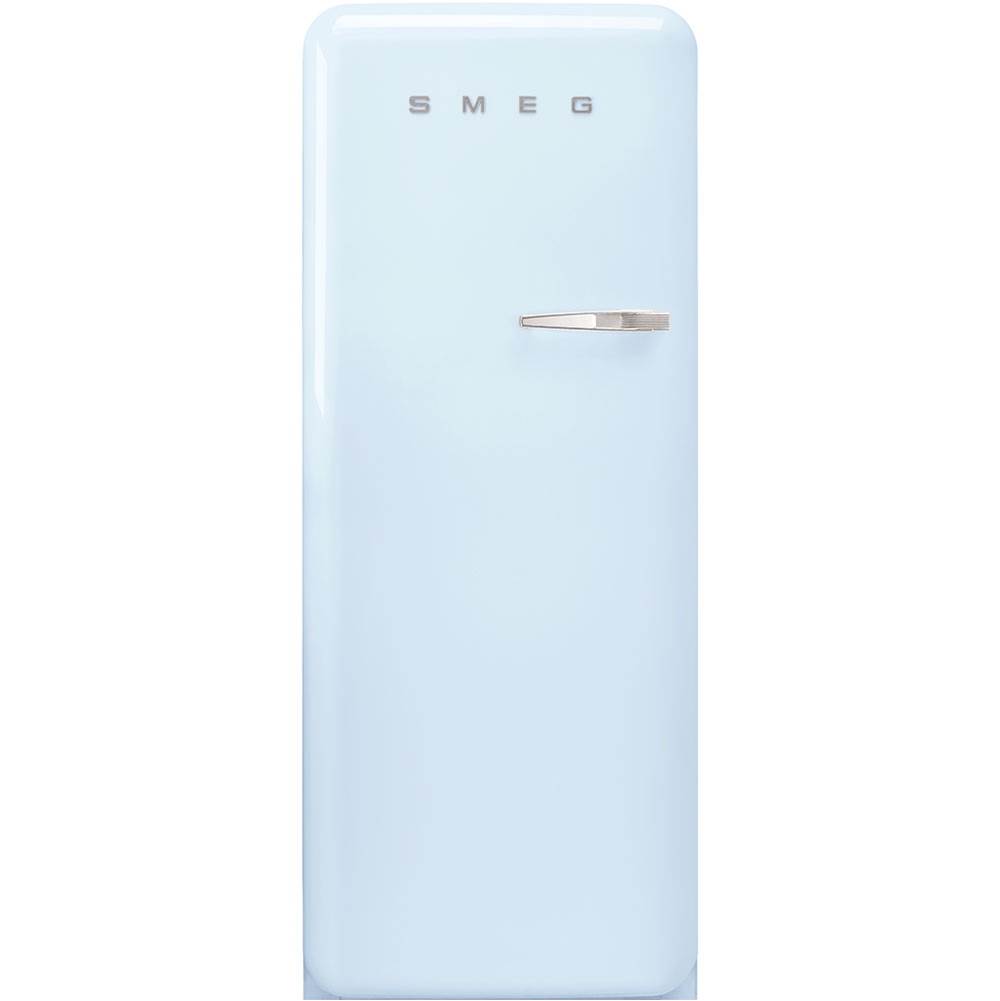 Smeg USA Fab28 Retro 60 cm Refrigerator with Freezer Compartment. Pastel Blue. Left Hinge