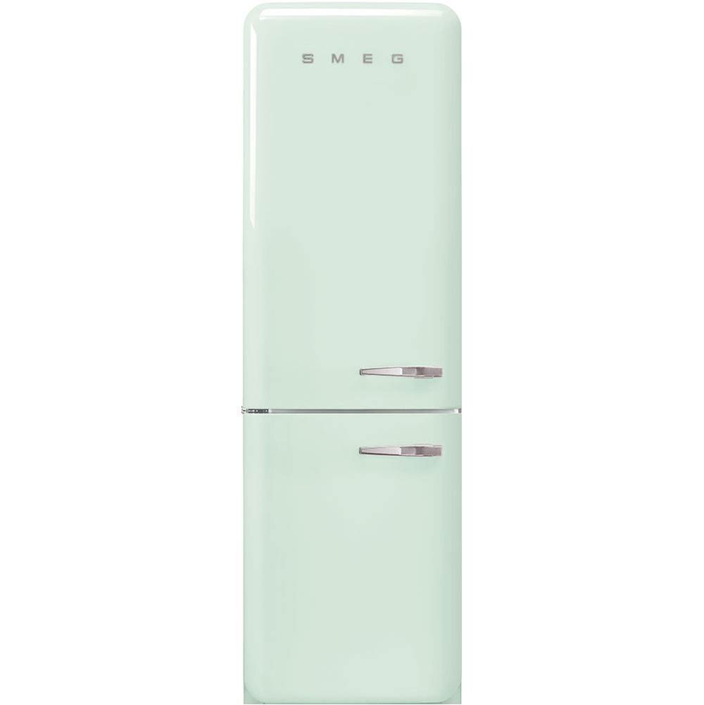 Smeg USA Fab32 Retro 60 cm Refrigerator with Bottom-Freezer. Pastel Green. Left Hinge