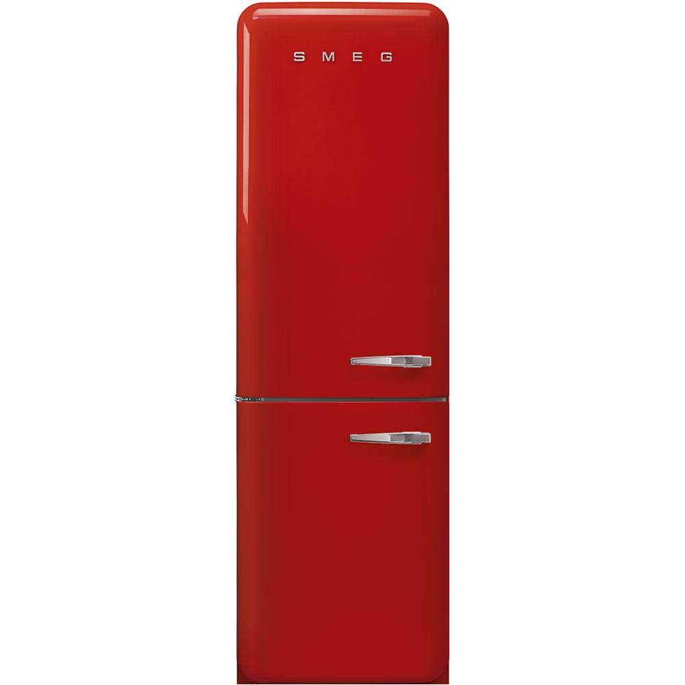 Smeg USA Fab32 Retro 60 cm Refrigerator with Bottom-Freezer. Red. Left Hinge
