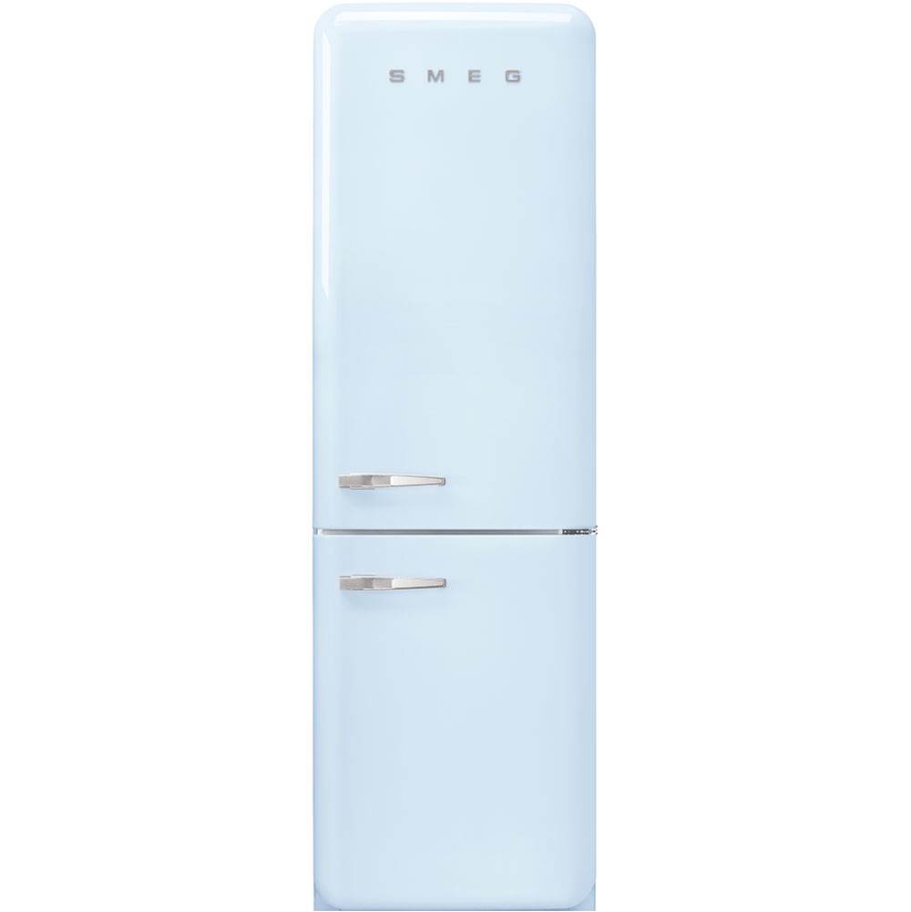 Smeg USA Fab32 Retro 60 cm Refrigerator with Bottom-Freezer. Pastel Blue. Right Hinge