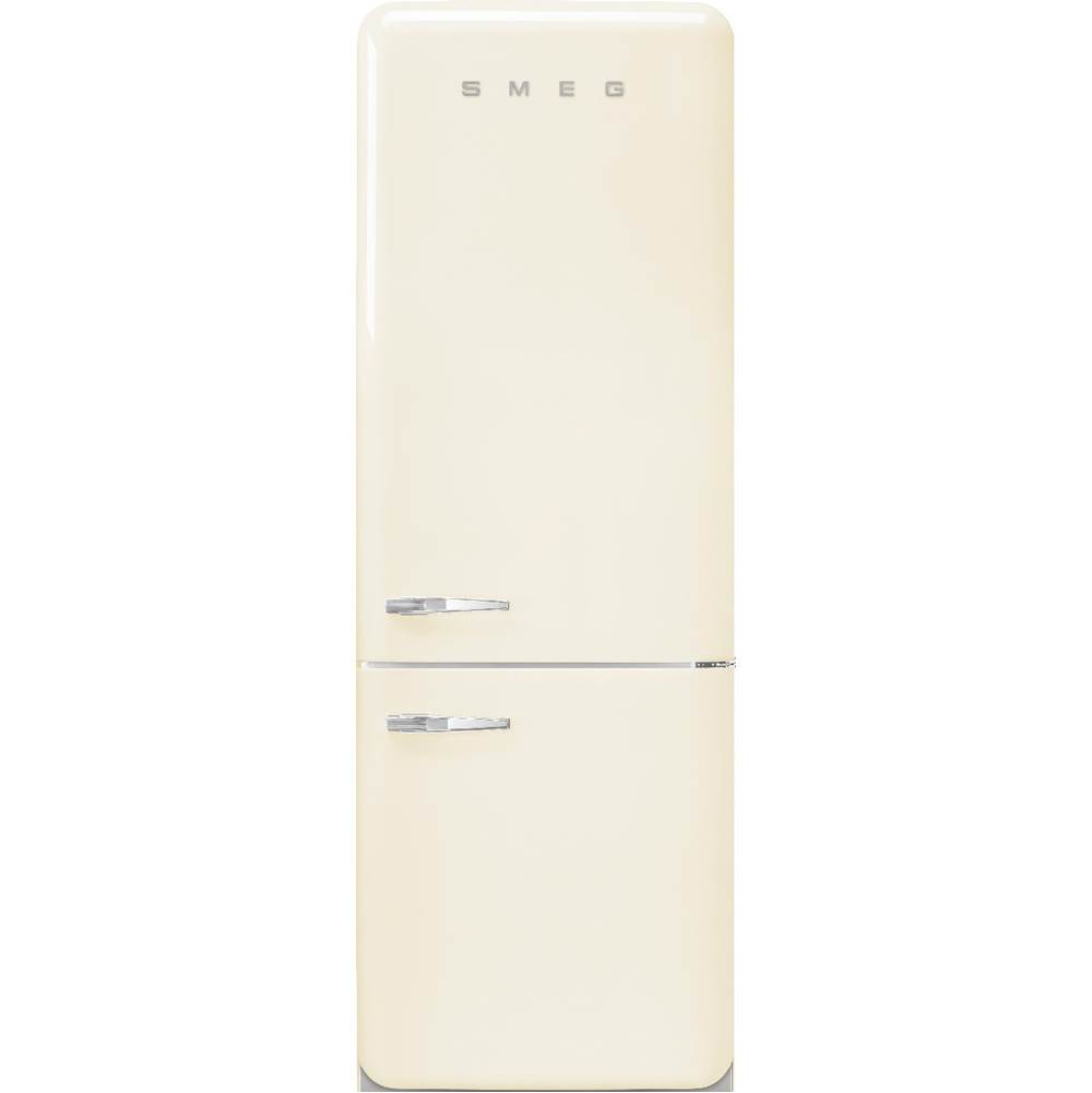Smeg USA Fab38 Retro 70 cm Refrigerator with Bottom-Freezer. Cream. Right Hinge