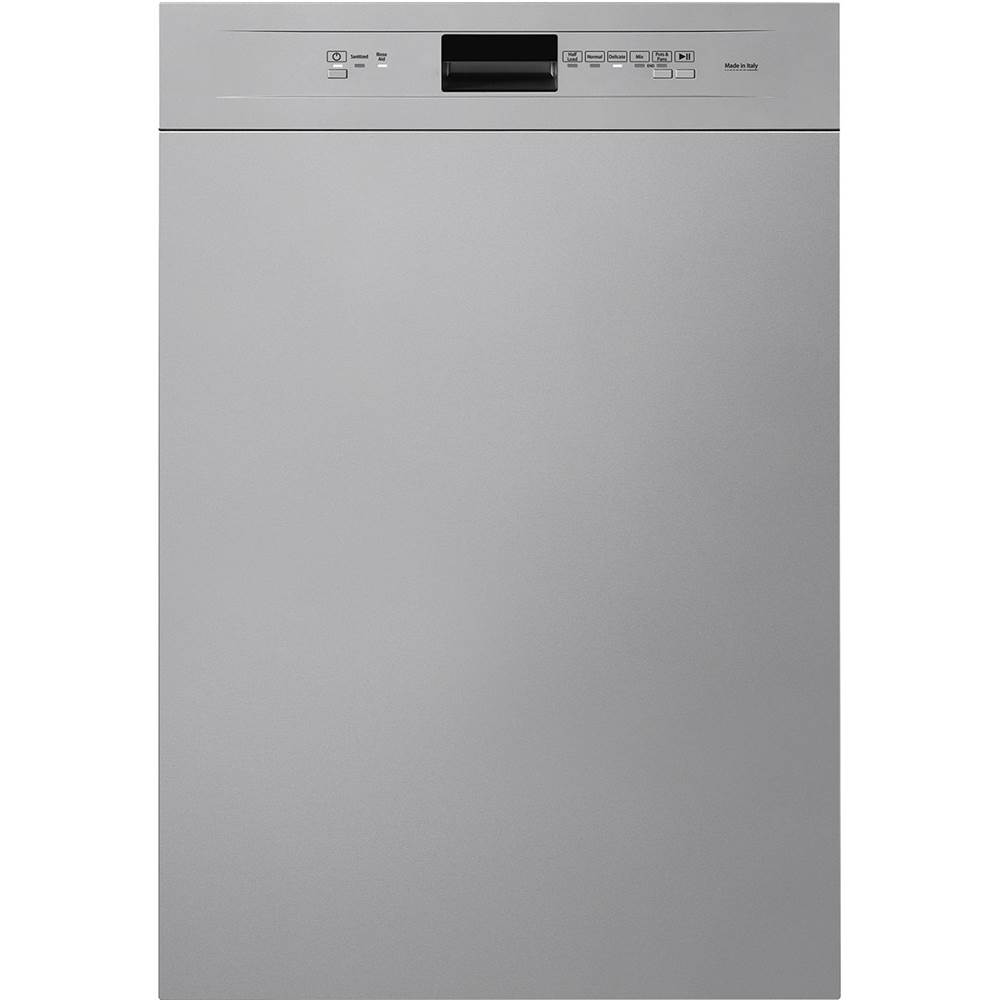 Smeg USA Builder 24'' Dishwasher with Front Controls (5 Programs, Standard Wash). Silver