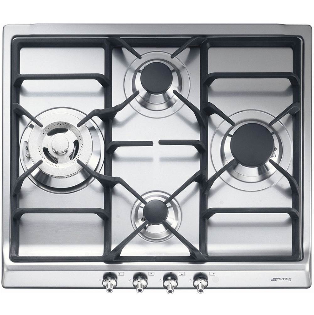 Smeg USA Classic Series 60 cm (24'') Gas Cooktop. 4 Burners. Stainless Steel