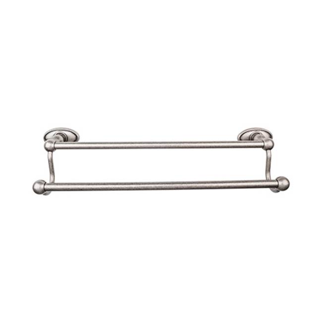 Top Knobs Edwardian Bath Towel Bar 24 In. Double - Oval Backplate Antique Pewter