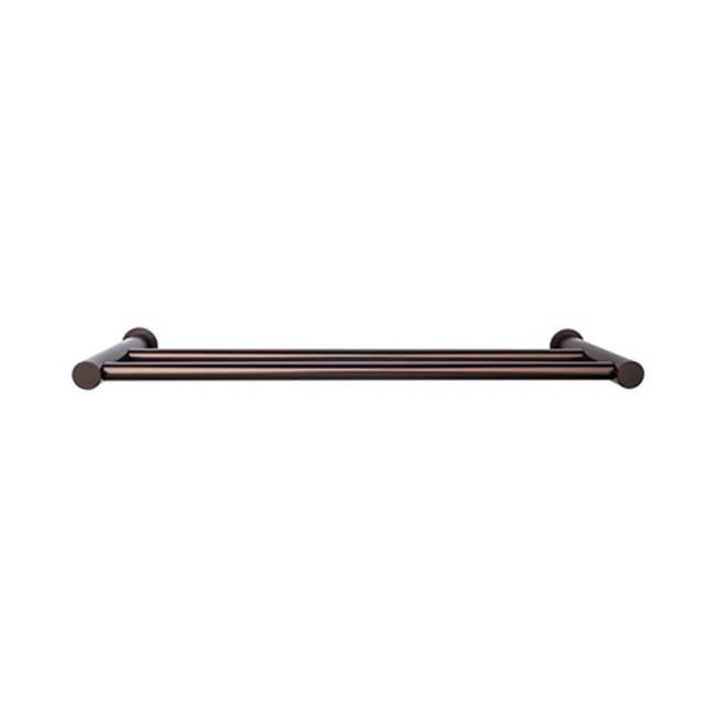 Top Knobs Hopewell Bath Towel Bar 24 Inch Double Oil Rubbed Bronze