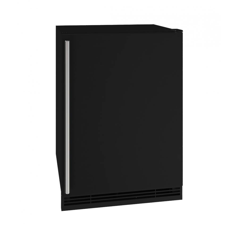 U Line Refrigerator Freezer 24'' Reversible Hinge Black Solid 115v