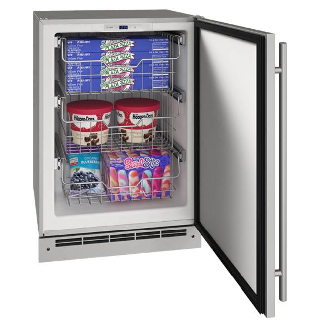 U Line Outdoor Freezer 24'' Reversible Hinge Stainless 115v