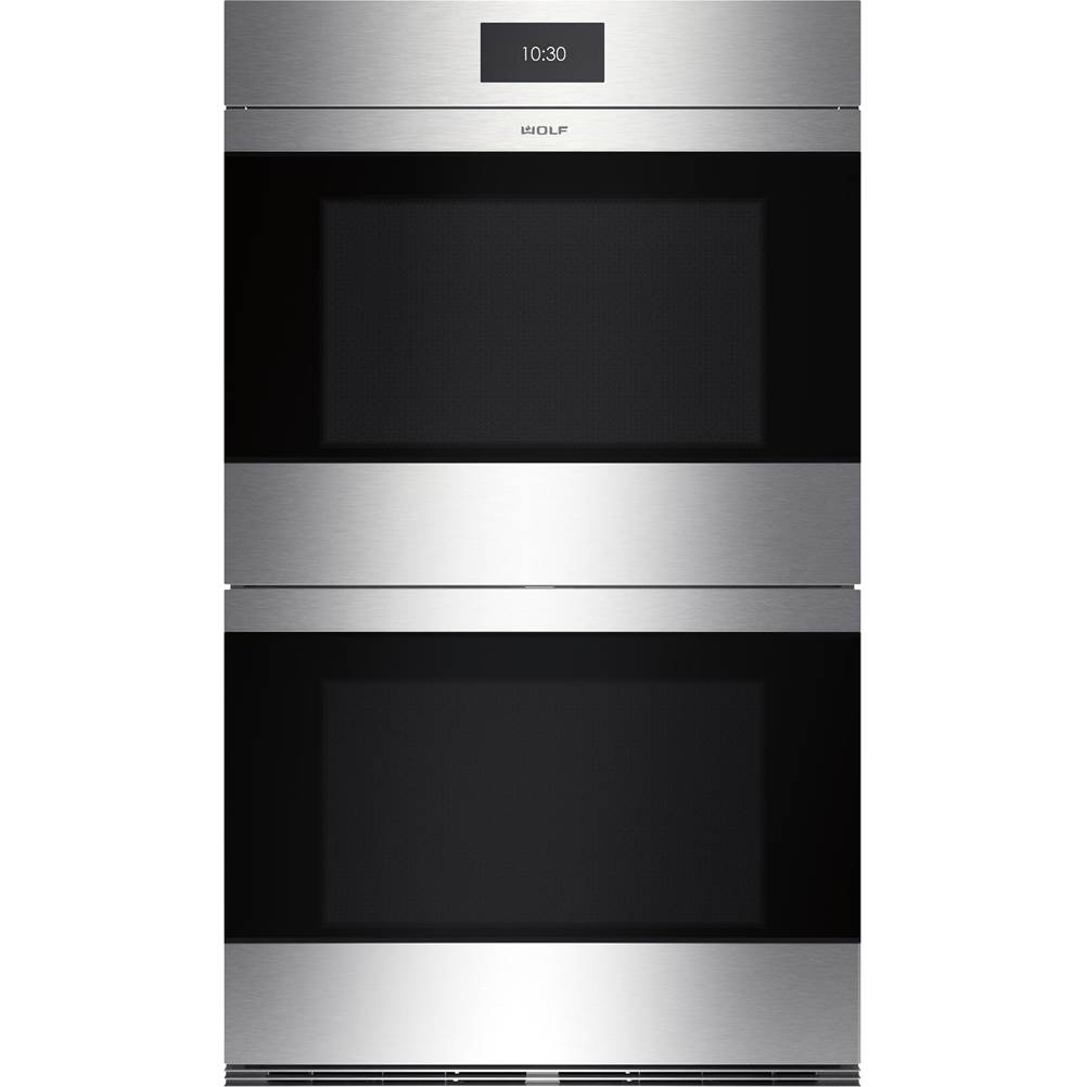 Wolf 30'' Double Walloven, M Series, Contemporary Stainless Trim