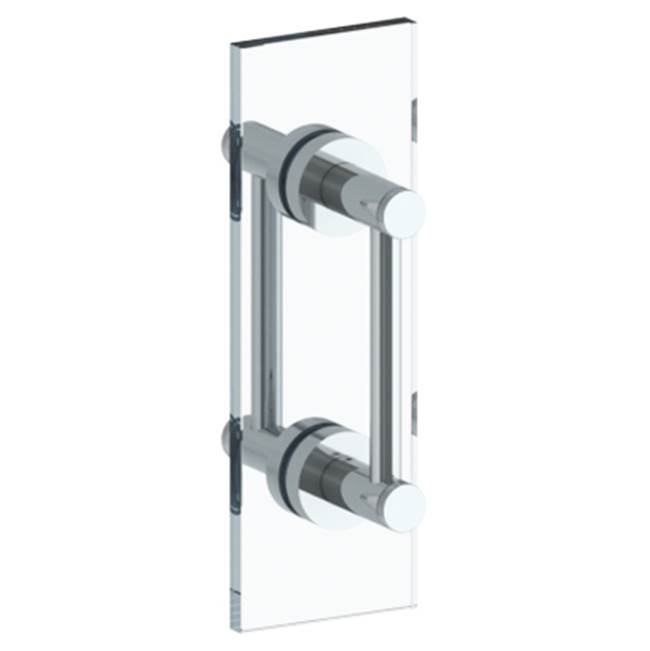 Watermark Sutton 12'' double shower door pull/ glass mount towel bar