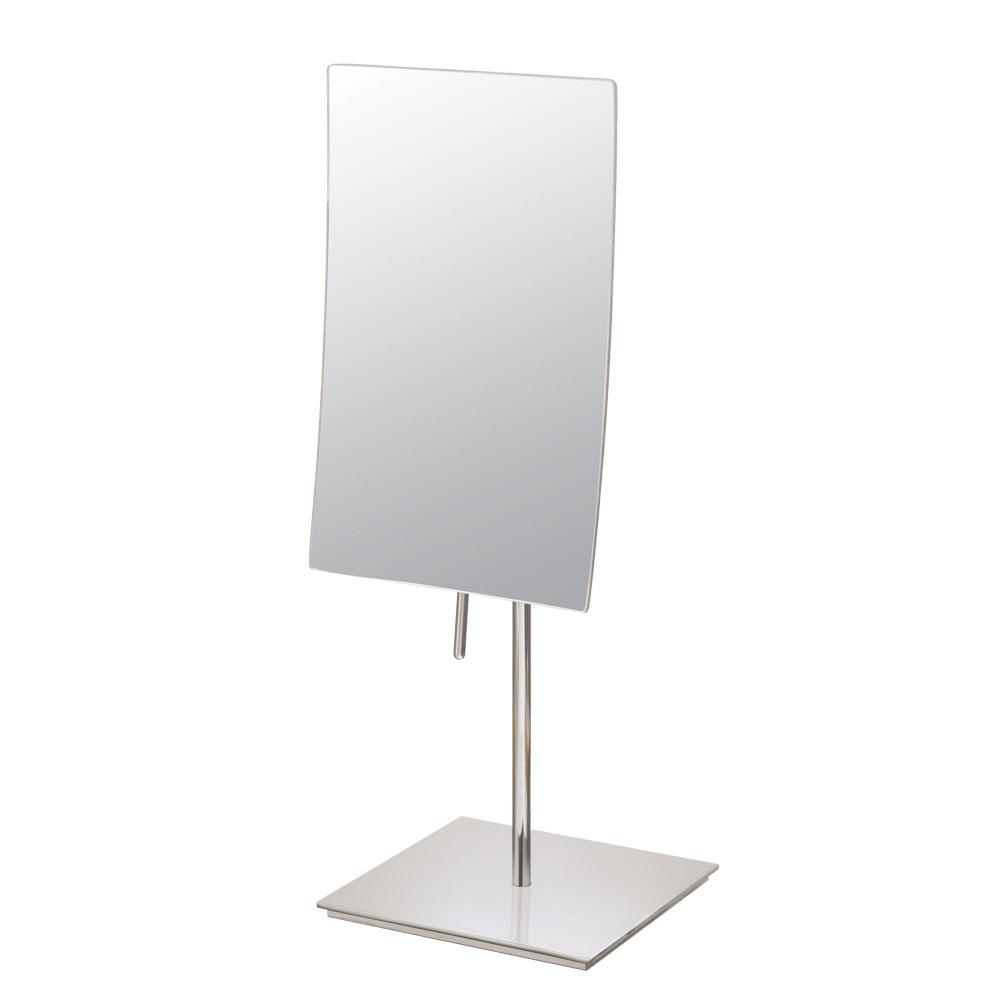 Aptations - Minimalist Rectangular Free Standing Mirror - Brushed Nickel