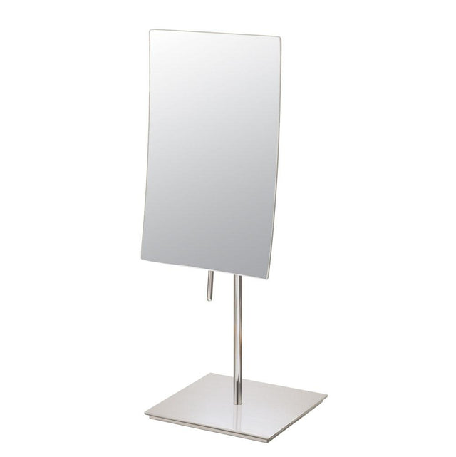 Aptations - Minimalist Rectangular Free Standing Mirror - Brushed Nickel