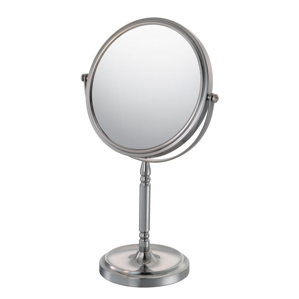 Aptations - Recessed Base Free Standing Mirror  5X/1X - Brushed Nickel