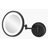 Aptations - Round Magnified Mirror With Switchable Light Color in Matte Black - Matte Black