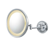 Aptations - Round Magnified Mirror With Switchable Light Color in Polished Nickel - Polished Nickel