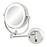 Aptations - Neomodern Magnified Makeup Mirror With Switchable Light Color in Chrome - Chrome