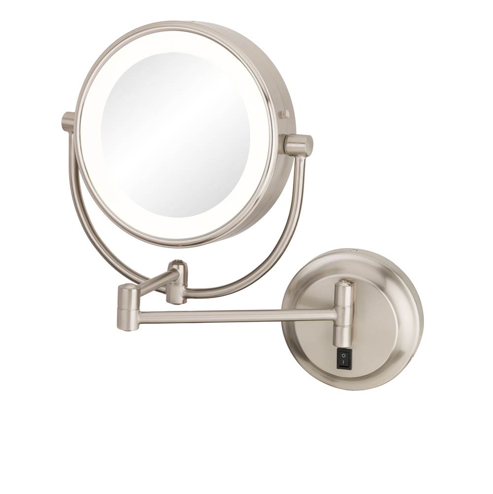 Aptations - Neomodern Magnified Makeup Mirror With Switchable Light Color in Brushed Nickel - Brushed Nickel