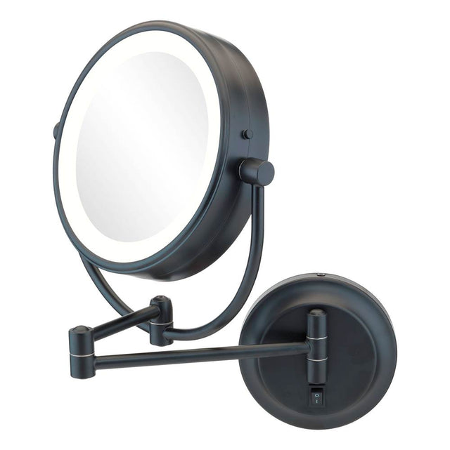 Aptations - Neomodern Magnified Makeup Mirror With Switchable Light Color in Matte Black - Matte Black