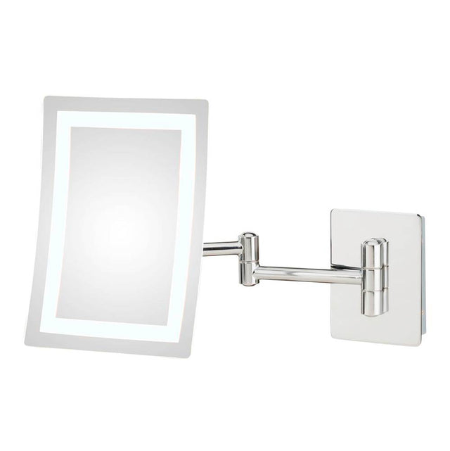 Aptations - Contemporary Rectangular Led Lighted Magnifying Makeup Mirror With Switchable Light Color in Polished Nickel - Polished Nickel
