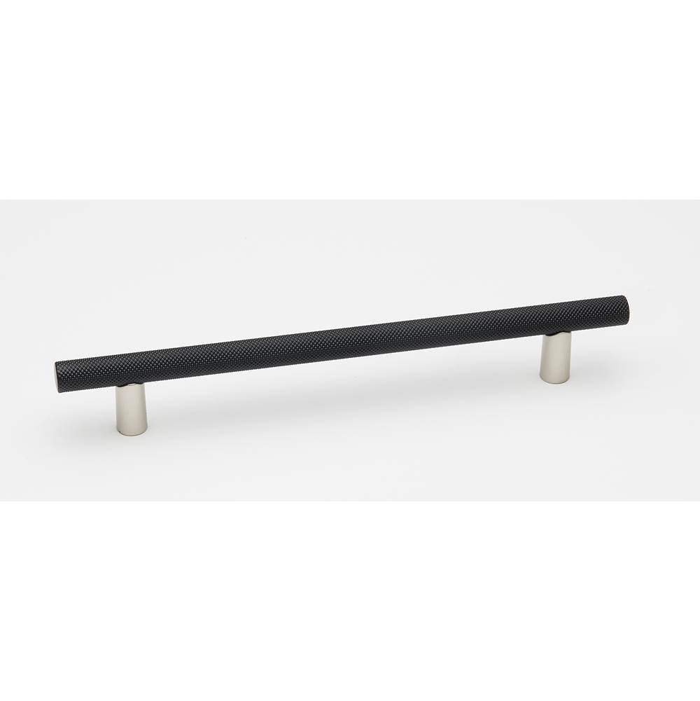 Alno - 8'' Pull Knurled Bar - Matte Nickel-Matte Black