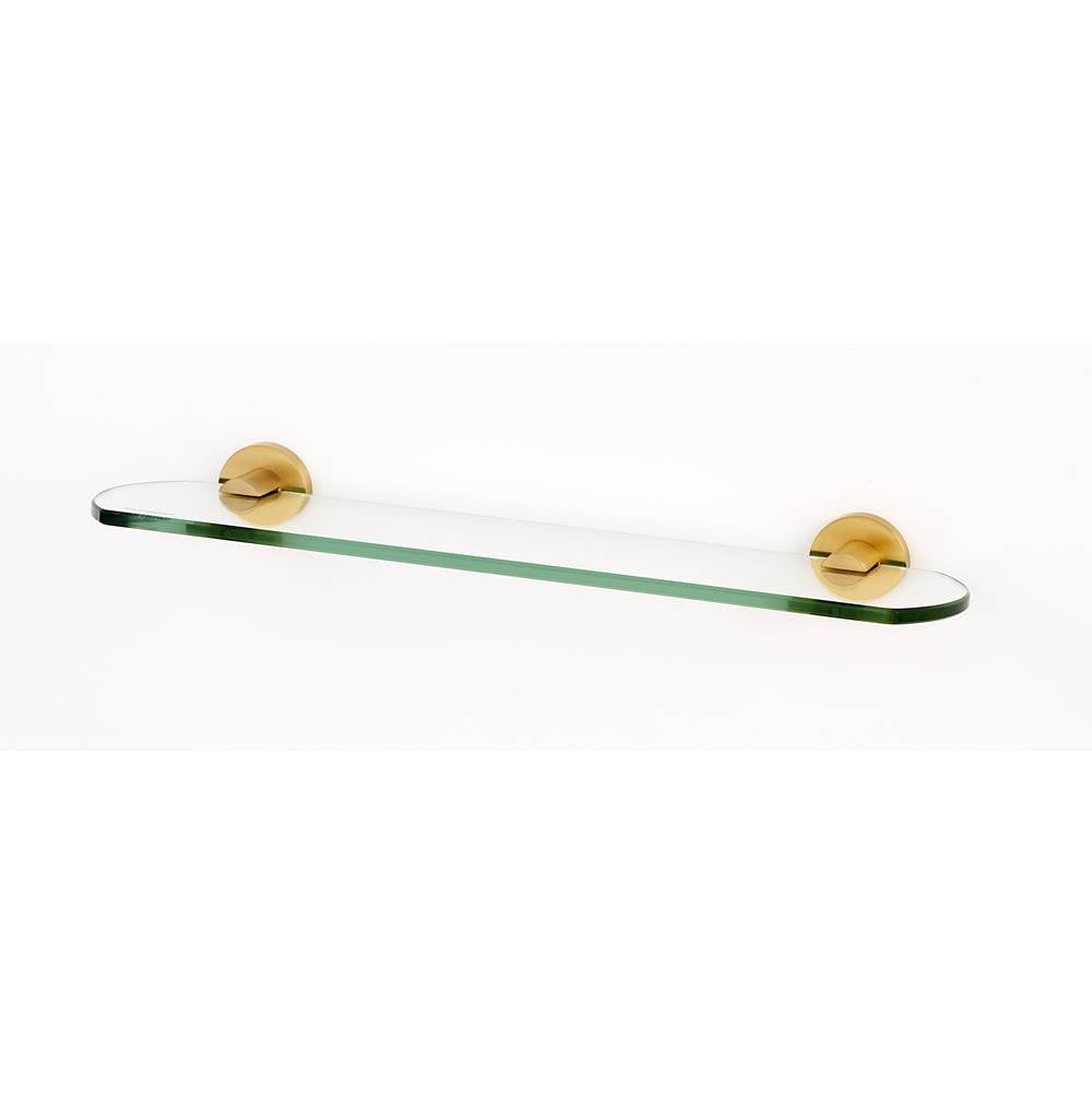 Alno - 18'' Glass Shelf W/Brackets - Satin Brass