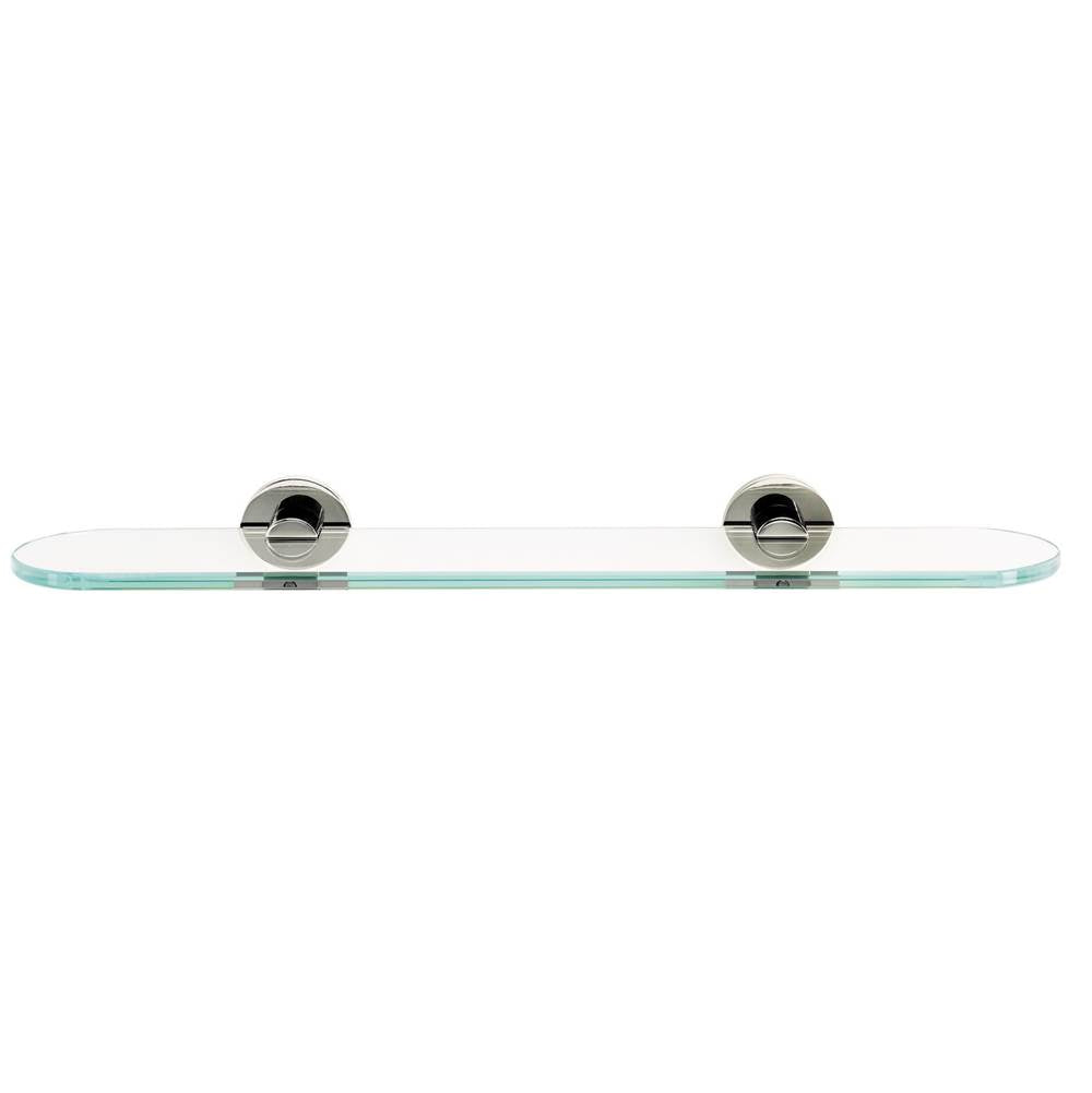 Alno - 18'' Glass Shelf W/Brackets - Satin Nickel