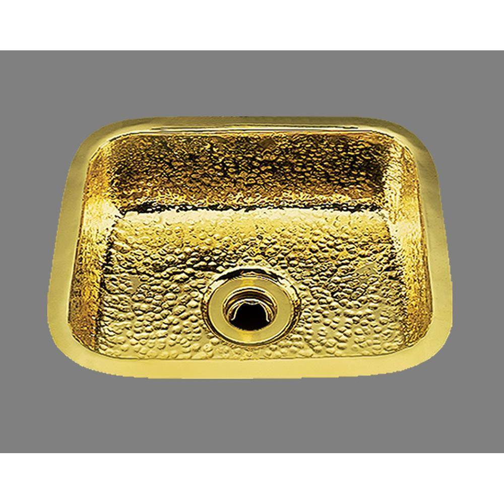 Alno - Small Rectangular Bar Sink. Hammertone Pattern,  Undermount and Drop In - Weathered Brass