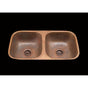 Alno - Bistro, 2 Bowl Kitchen Sink, Plain Pattern, Undermount and Drop In - Weathered Copper