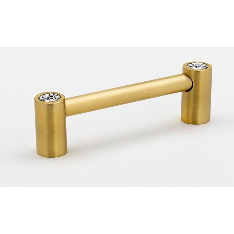 Alno - 4'' Crystal Pull - Satin Brass