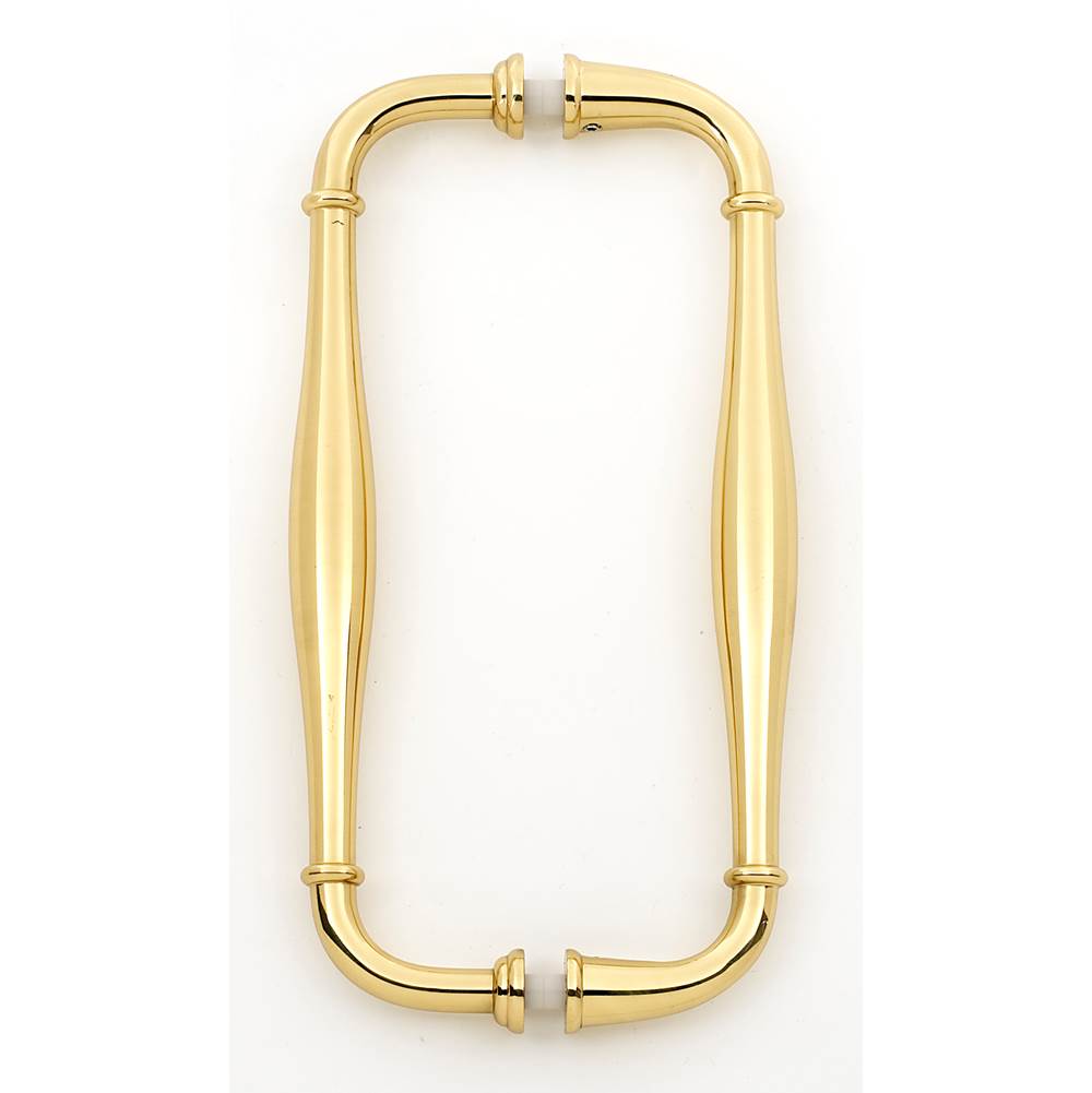Alno - 8'' Back To Back Glass Door Pull - Unlacquered Brass