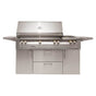 Alfresco - 56'' Searzone Grill w/ Sideburner Cart - Jet Black-Matte - Jet Black-Matte