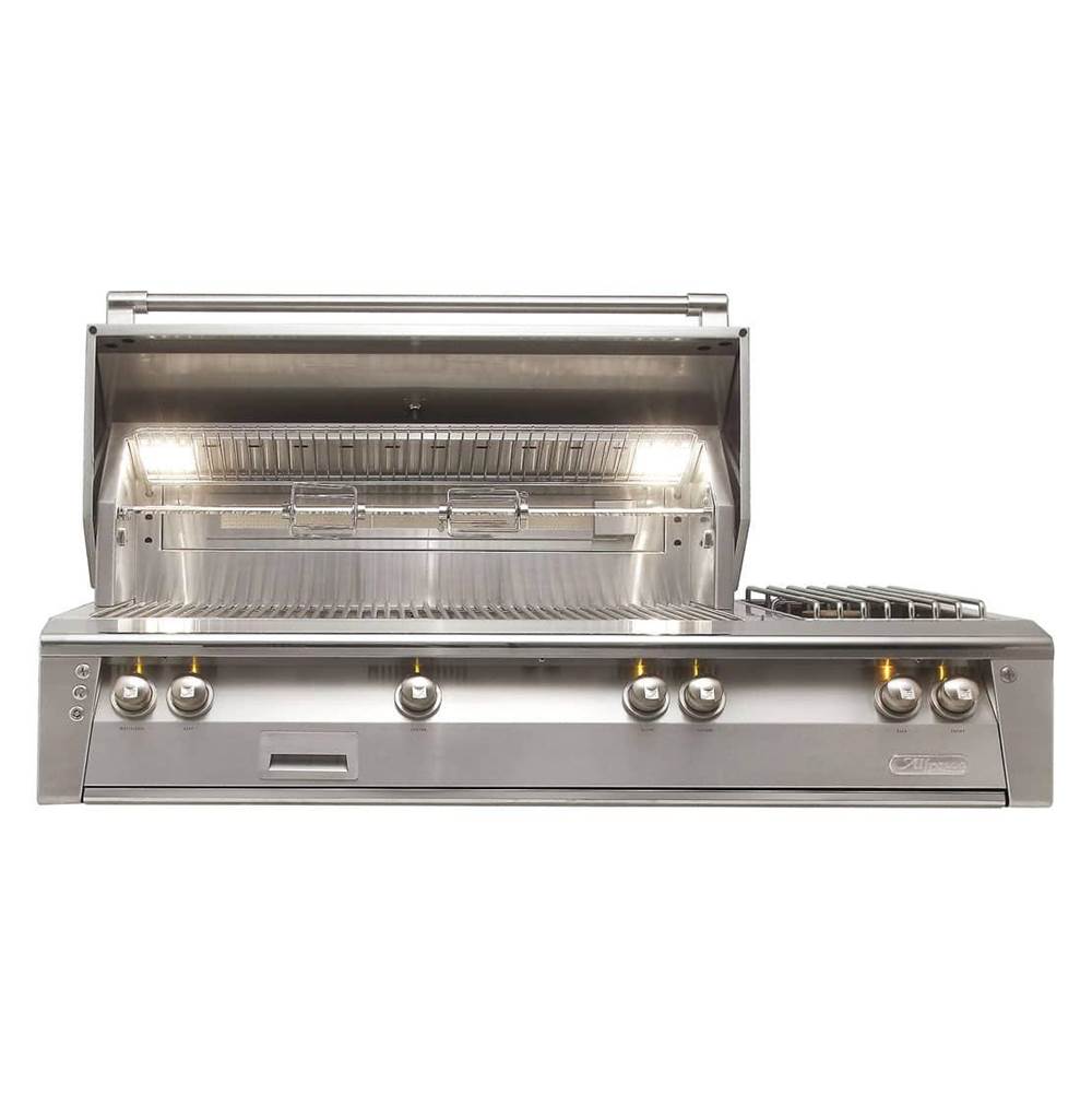 Alfresco - 56'' Sear Zone Grill With Dbl Side Burner Built-In - Jet Black-Matte - Jet Black-Matte