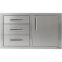 Alfresco - 42'' Door Drawer Combo - Right - Jet Black-Matte - Jet Black-Matte