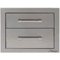Alfresco - 17'' Two Tier Storage Drawers - Jet Black-Matte - Jet Black-Matte
