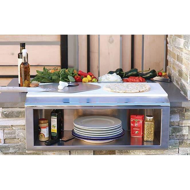 Alfresco - 30'' Plate & Garnish Rail w/ Food Pans