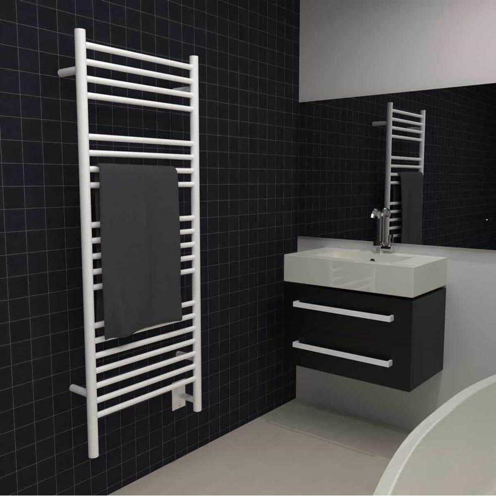 Jeeves Model D Straight 12'' Wide 20 Bar Hardwired Towel Warmer in White