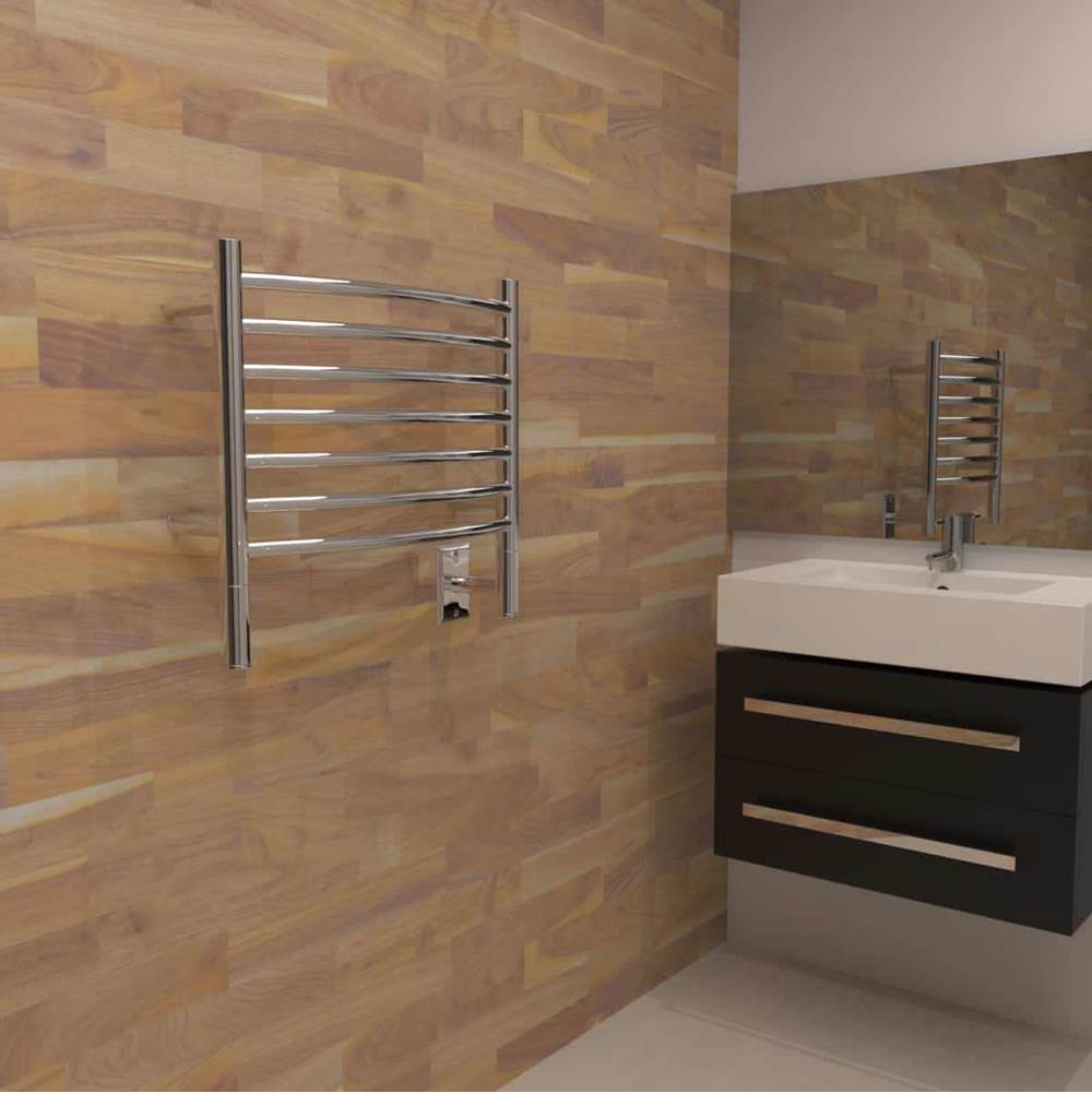 Jeeves Model H Curved 24'' Wide 7 Bar Hardwired Towel Warmer in Matte Black