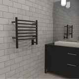 Jeeves Model H Curved 24'' Wide 7 Bar Hardwired Towel Warmer In Brushed