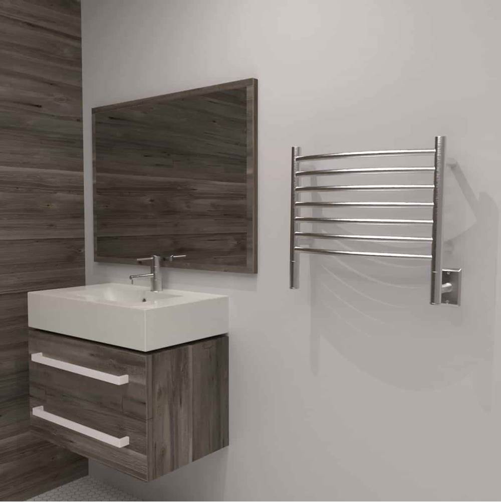 Jeeves Model H Curved 24'' Wide 7 Bar Hardwired Towel Warmer in Matte Black