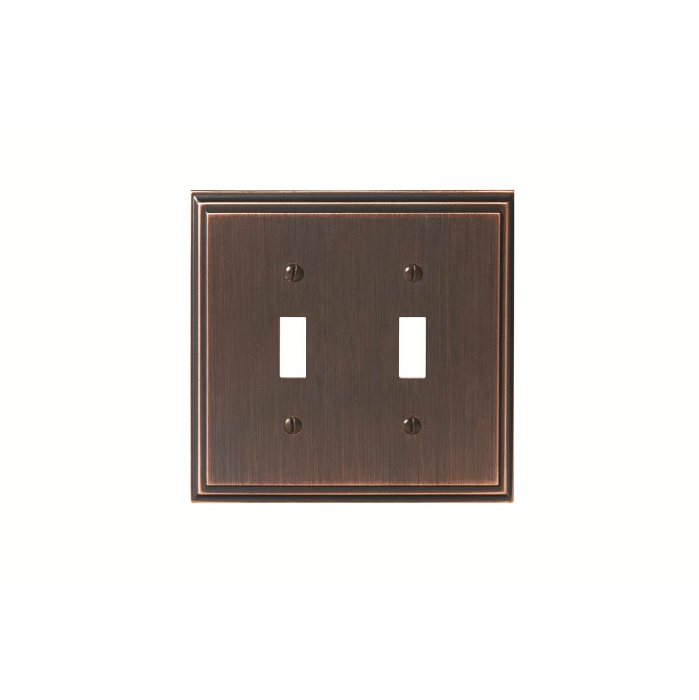 Amerock - SWITCHPLATE-MULHOLLAND-2 TOGGLE-ORB - Oil Rubbed Bronze