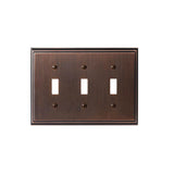 Amerock - SWITCHPLATE-MULHOLLAND-3 TOGGLE-ORB - Oil Rubbed Bronze