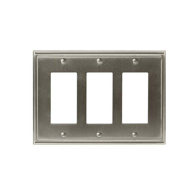 Amerock - WALLPLATE-MULHOLLAND-3 ROCKER-G10 - Satin Nickel