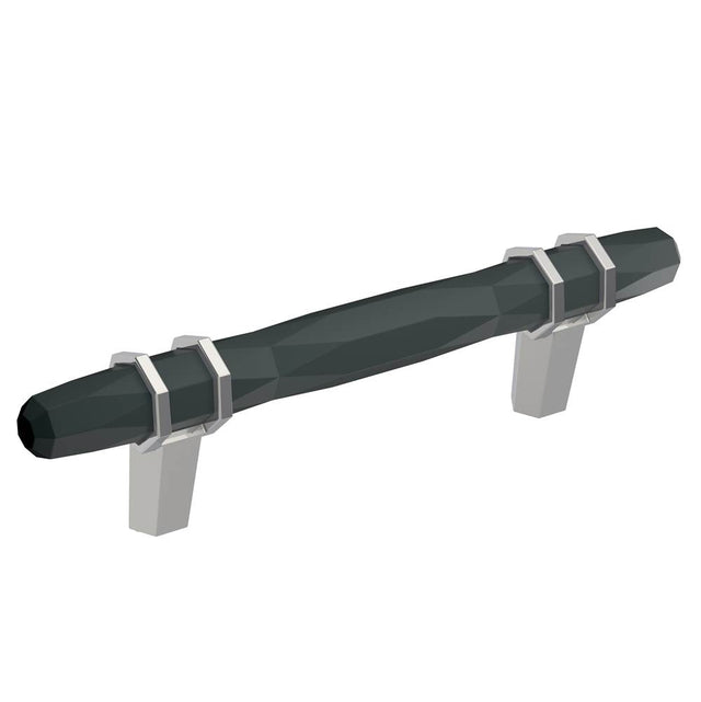 Amerock - London 3-3/4 in (96 mm) Center-to-Center Black Bronze/Polished Chrome Cabinet Pull - Black Bronze/Polished Chrome