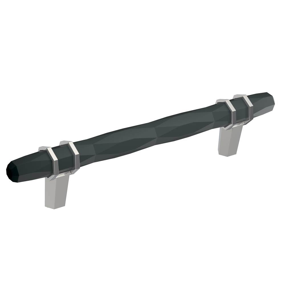 Amerock - London 5-1/16 in (128 mm) Center-to-Center Black Bronze/Polished Chrome Cabinet Pull - Black Bronze/Polished Chrome