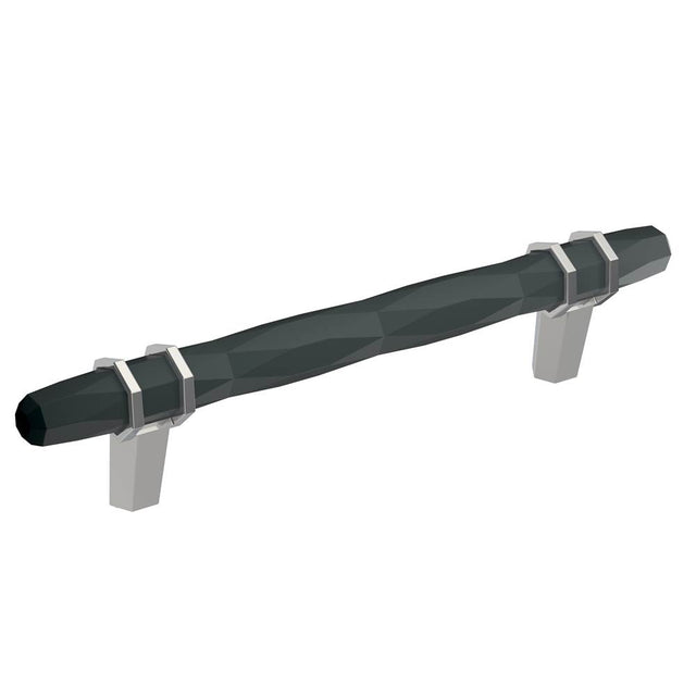 Amerock - London 5-1/16 in (128 mm) Center-to-Center Black Bronze/Polished Chrome Cabinet Pull - Black Bronze/Polished Chrome