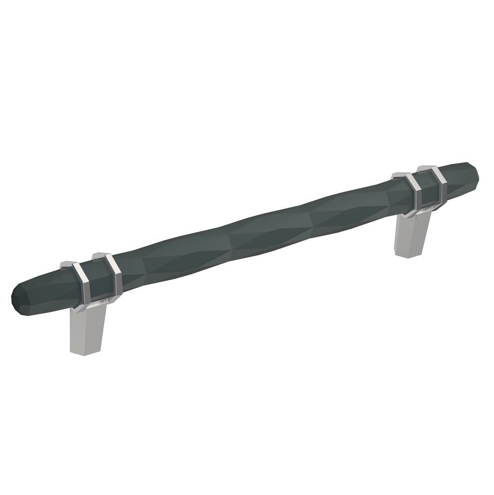Amerock - London 6-5/16 in (160 mm) Center-to-Center Black Bronze/Polished Chrome Cabinet Pull - Black Bronze/Polished Chrome