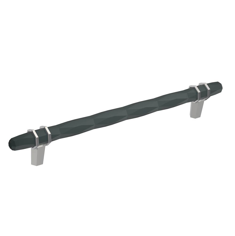 Amerock - London 8 in (203 mm) Center-to-Center Black Bronze/Polished Chrome Cabinet Pull - Black Bronze/Polished Chrome