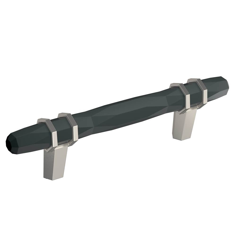 Amerock - London 3-3/4 in (96 mm) Center-to-Center Black Bronze/Satin Nickel Cabinet Pull - Black Bronze/Satin Nickel